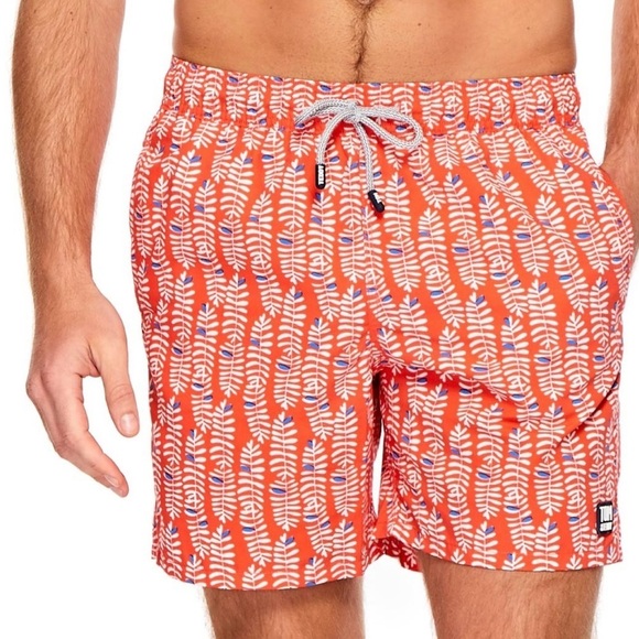 Men’s Tom & Teddy Paprika & Blue Rowan CLASSIC SWIM SHORTS Size Large - Picture 1 of 9